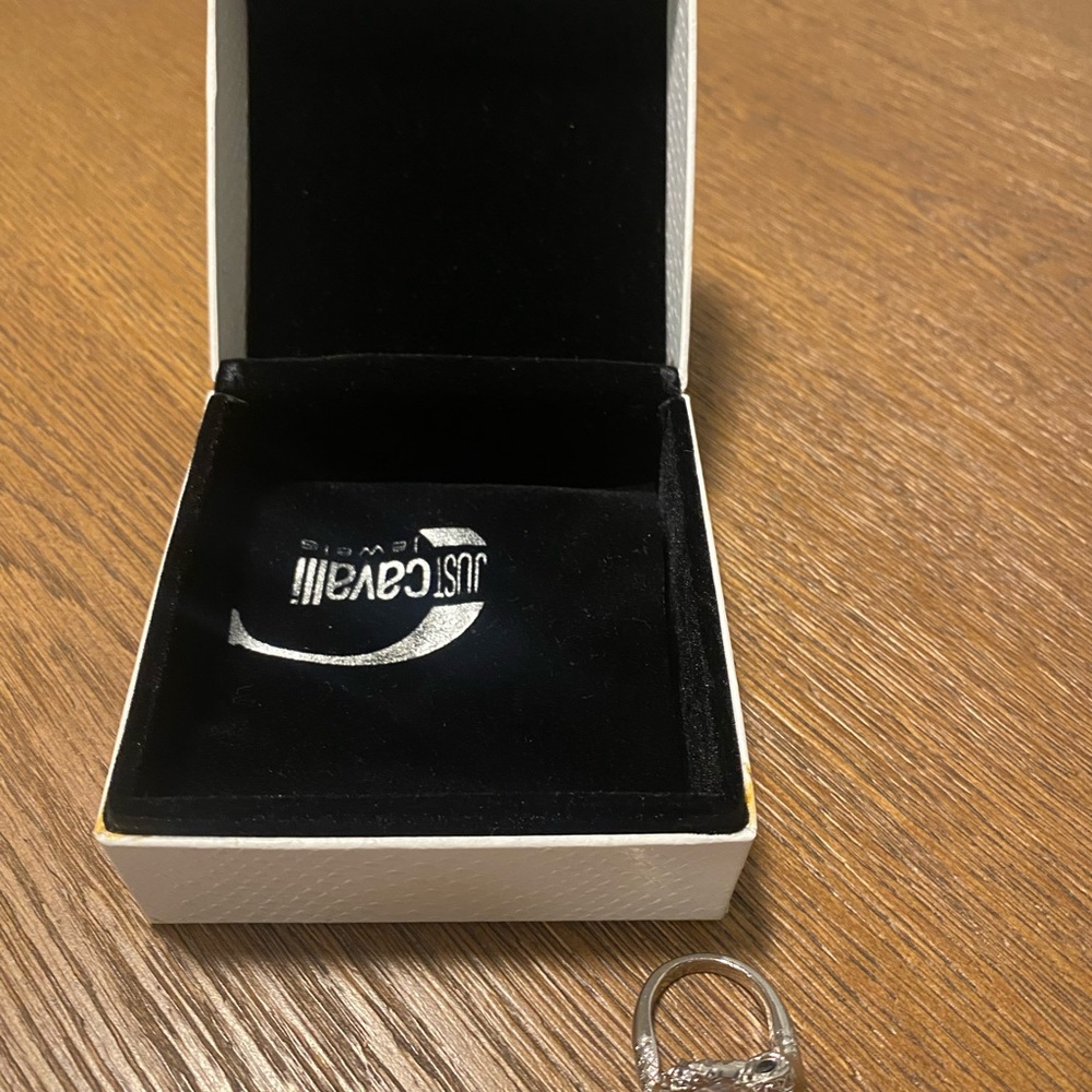 Just Cavalli Silver Textured Ring
